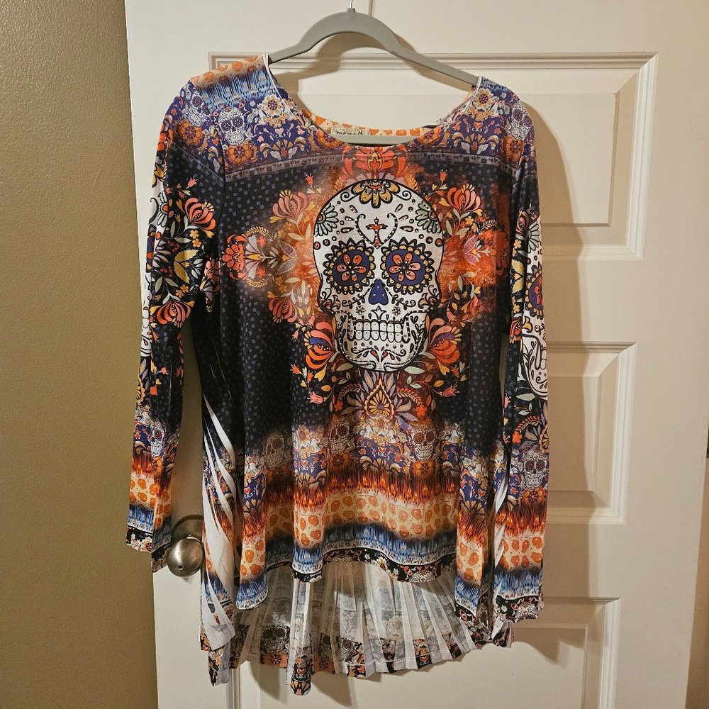 One World Sugar Skull Shirt Women's XL